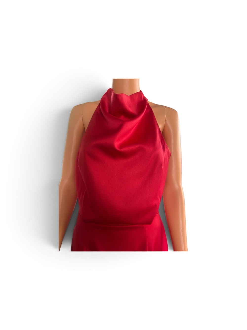 Elliatt Red Draped Halter Asymmetrical Dress - Picture 3 of 10
